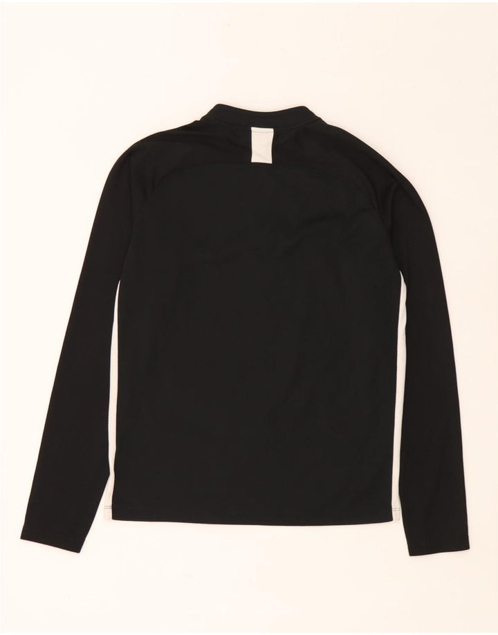 Nike Boys Dri Fit Zip Neck Pulover Top Trenirka 13-14 Years XL Black