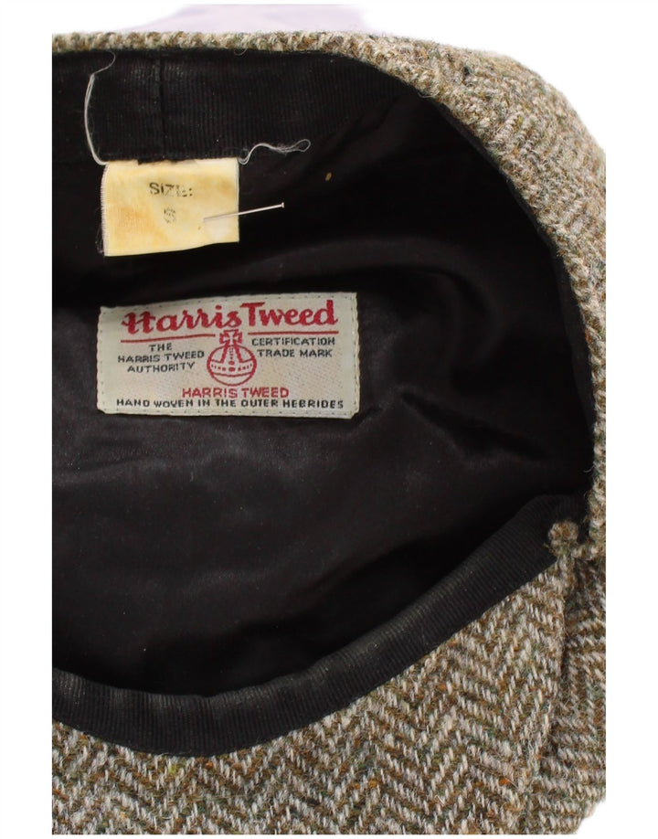 Harris Tweed muška ravna kapa Mala siva riblja kost New Wool Classic