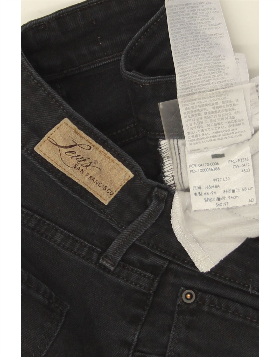 Levi's ženske ravne traperice W27 L32 crni pamuk
