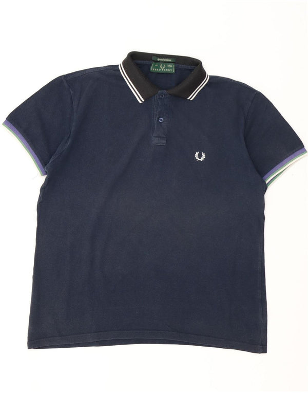 FRED PERRY Muška polo majica za ragbi 2XL tamnoplavi pamuk