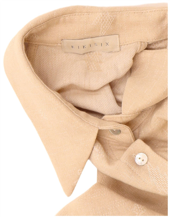 KIKISIX ženska maksi haljina bez rukava s apstraktnim uzorkom UK 14 srednje bež