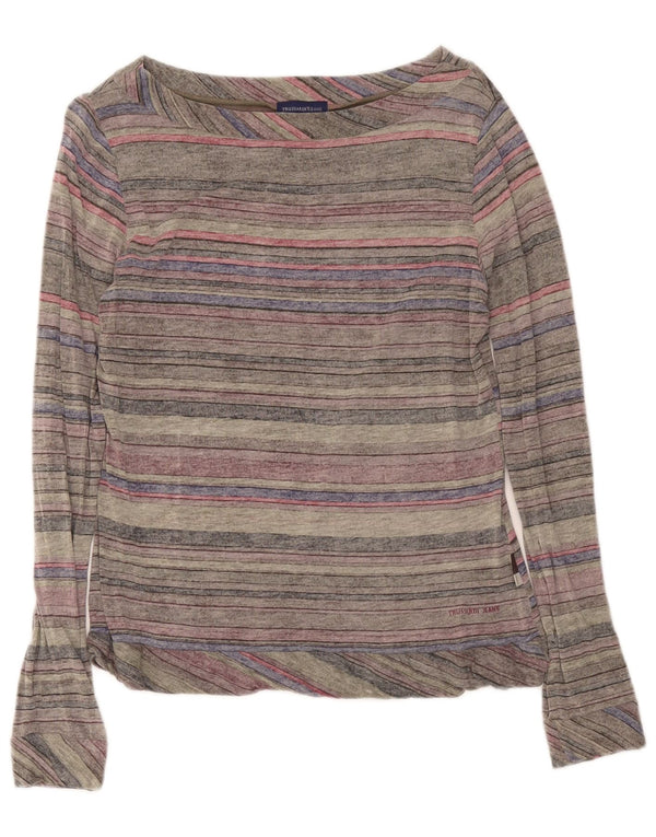 Ženska majica s dugim rukavima Trussardi Jeans UK 18 XL na sive pruge