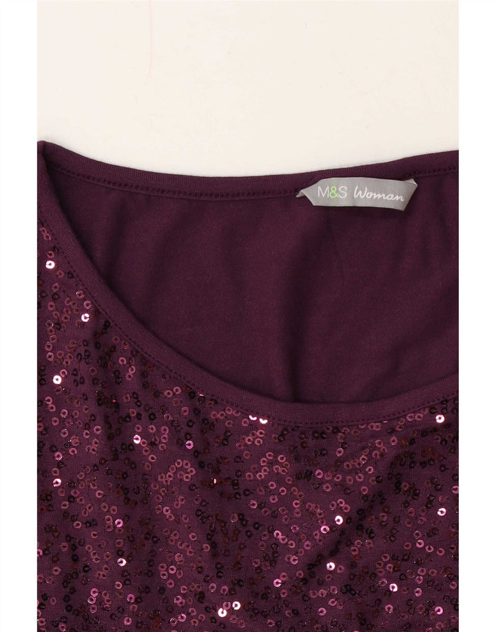 Marks & Spencer Ženska bluza sa šljokicama UK 14 Large Bordo