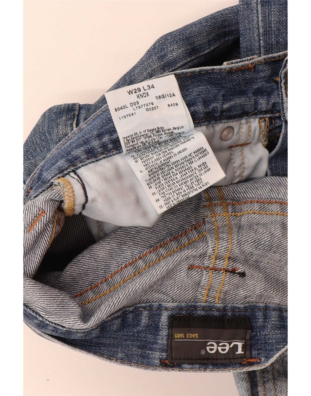Lee Mens Knox Straight Jeans W29 L34 Plavi pamuk