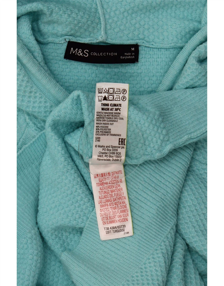 MARKS & SPENCER Ženski preveliki džemper UK 14 srednje tirkizne boje