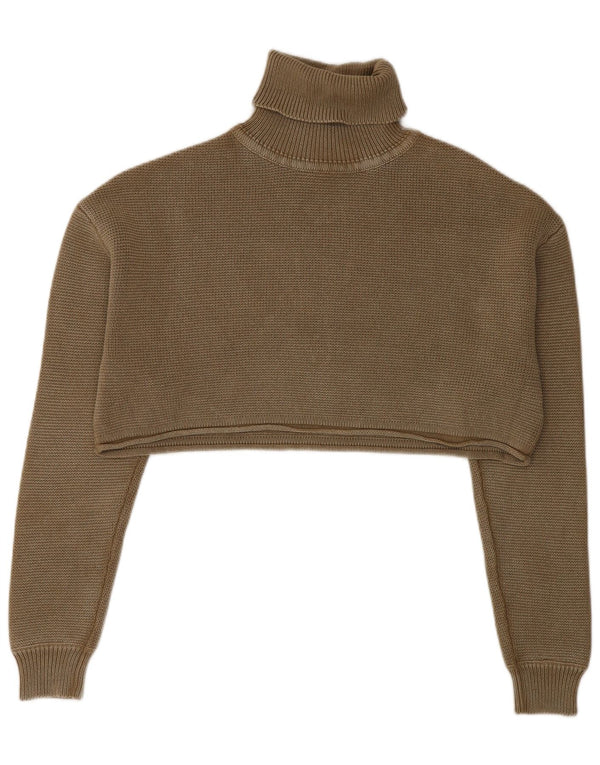 Zara ženski kratki pulover s rol izrezom UK 10 Small kaki