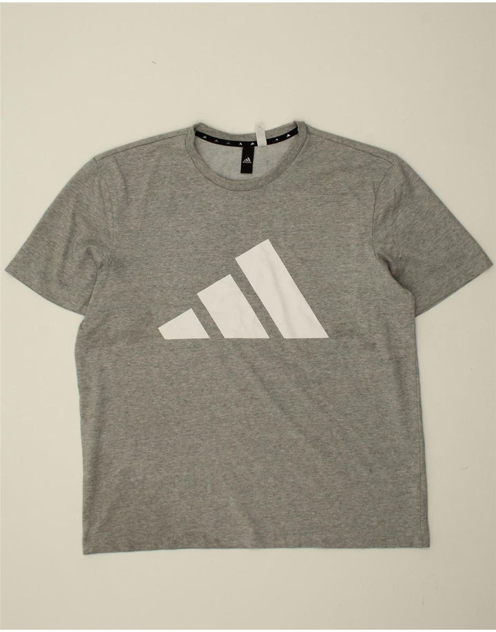 ADIDAS Mens Graphic T-Shirt Top Large Grey Vintage Adidas and Second-Hand Adidas from Messina Hembry 