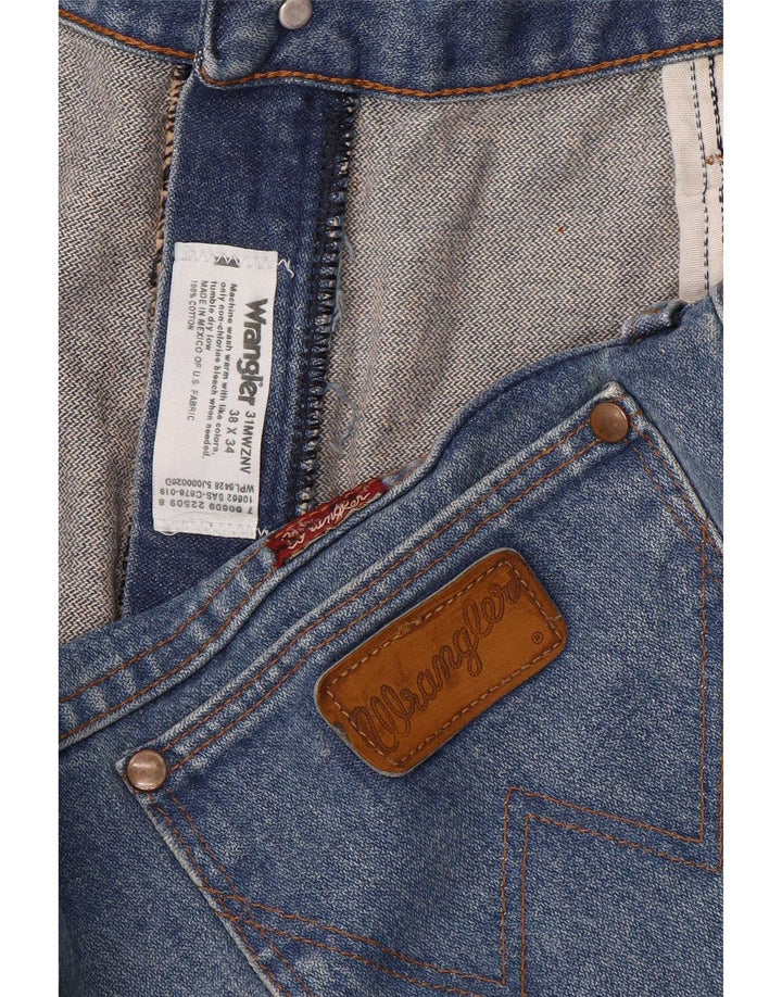 Wrangler muške ravne traperice W38 L30 plavi pamuk