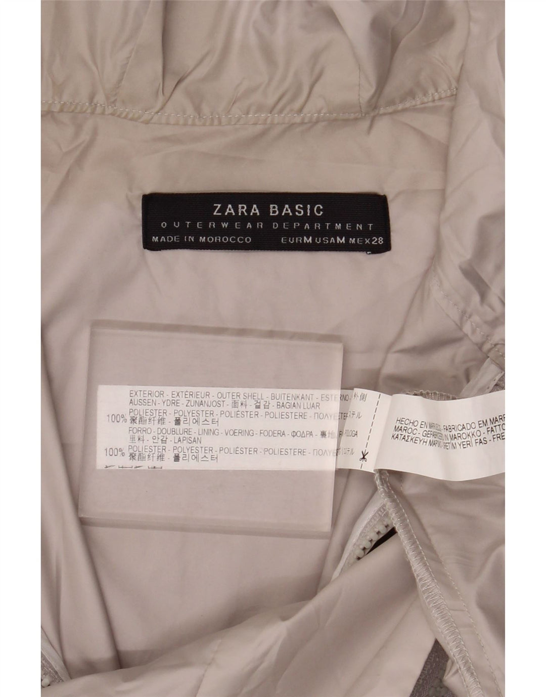 Zara velika ženska kišna jakna s kapuljačom 3/4 rukava UK 14 srednje siva