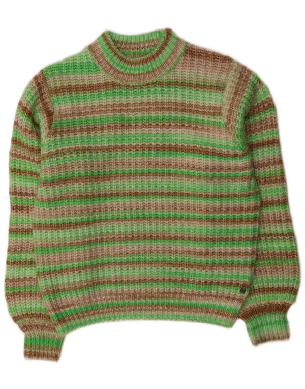 Garcia ženski džemper s okruglim izrezom UK 14 srednje zelene pruge