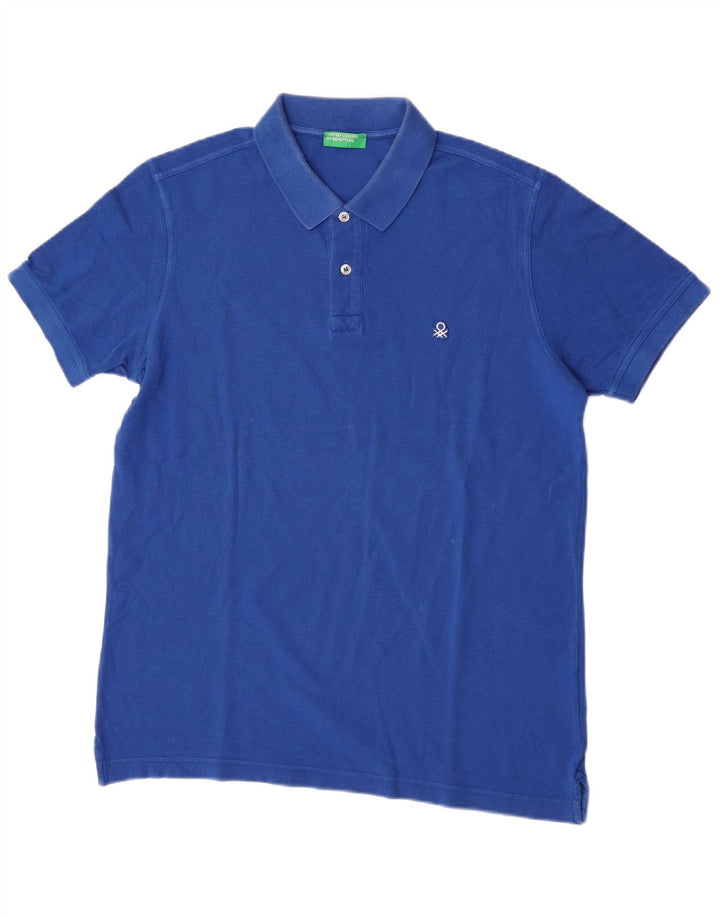 BENETTON Muška polo majica Large Blue Pamuk