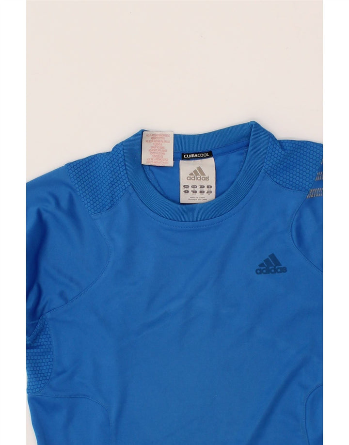 ADIDAS Boys Climacool T-Shirt Top 11-12 Years Blue Polyester Vintage Adidas and Second-Hand Adidas from Messina Hembry 