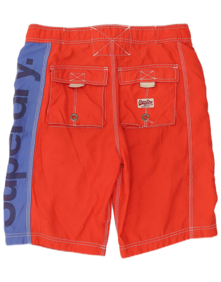 SUPERDRY muške kratke hlače za kupanje s grafičkim detaljima, mali crveni poliester