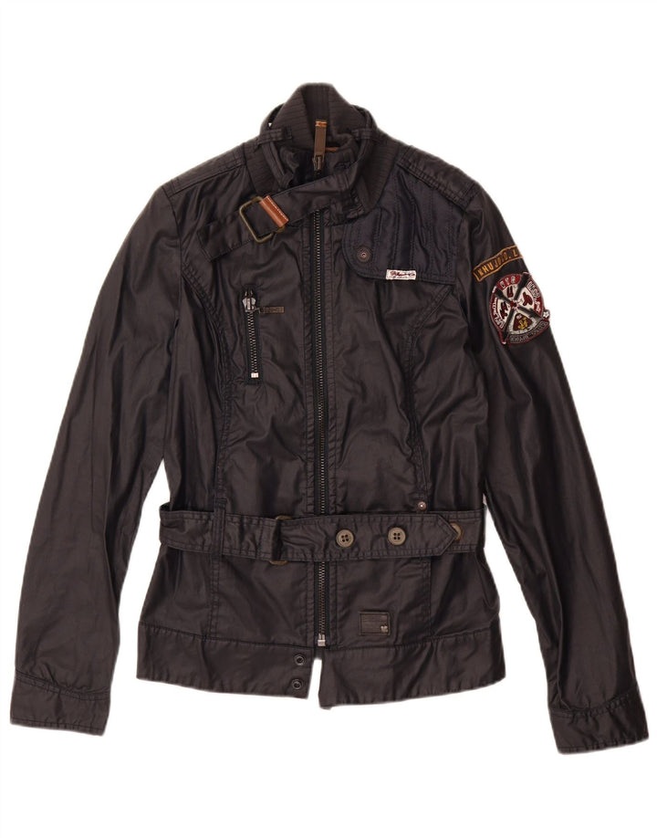 KHUJO Ženska pomoćna jakna UK 10 Mala tamnoplava pamuk