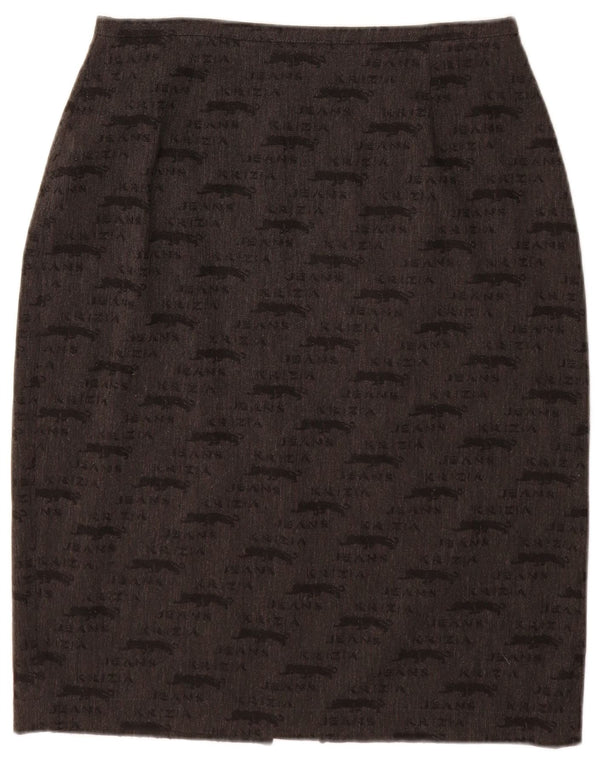 KRIZIA JEANS Ženska grafička pencil suknja UK 12 srednje W28 siva