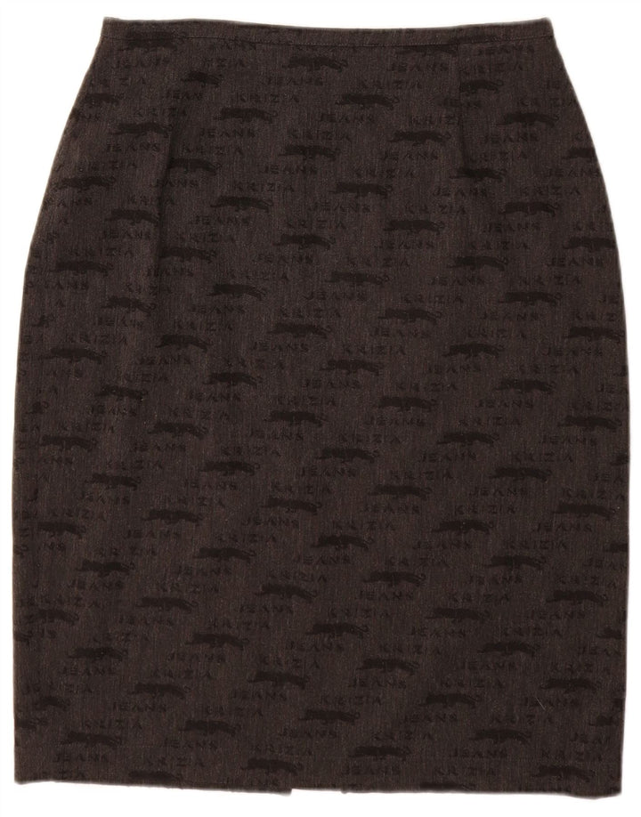 KRIZIA JEANS Ženska grafička pencil suknja UK 12 srednje W28 siva