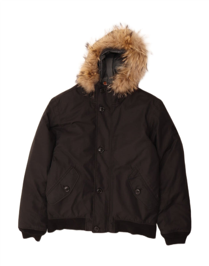 Aigle muška bomber jakna s kapuljačom UK 38/40 srednje crni pamuk
