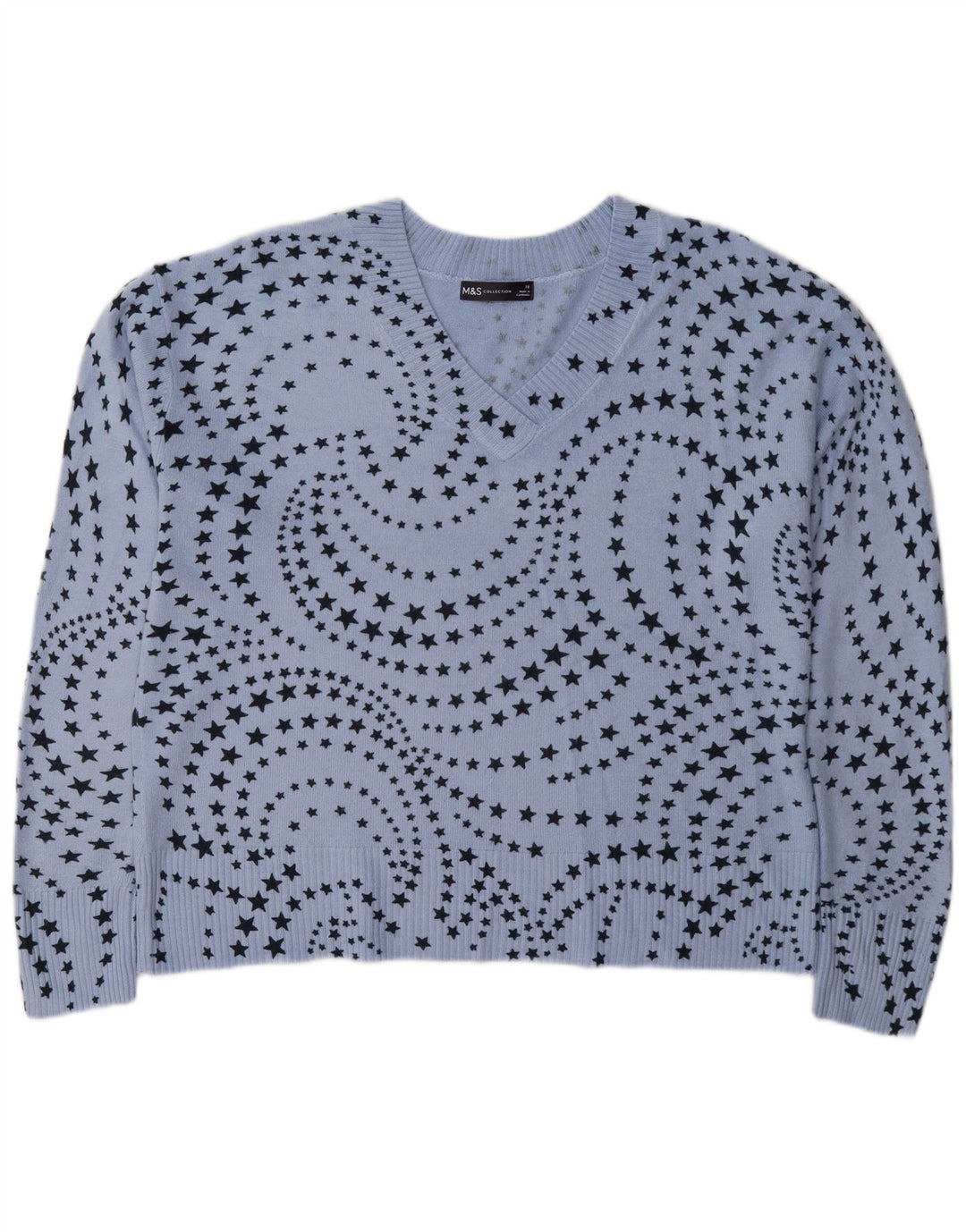 Marks & Spencer ženski džemper s V-izrezom UK 16 Large Blue