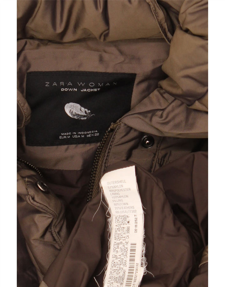 Zara ženski podstavljeni kaput UK 14 srednje smeđi najlon