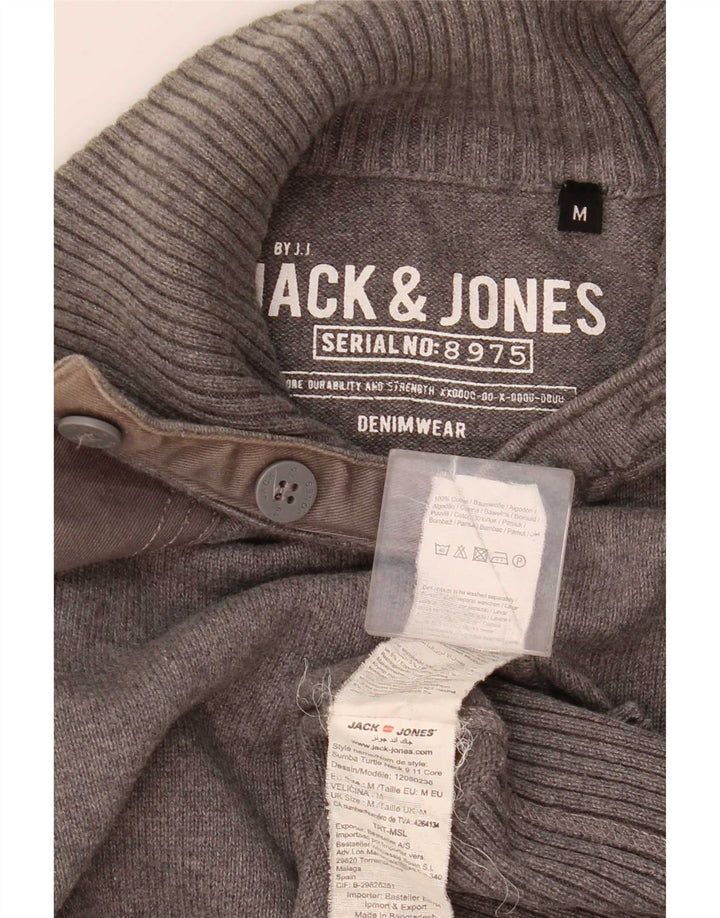 Jack & Jones muški džemper s dugmadima i ovratnikom srednje sive boje