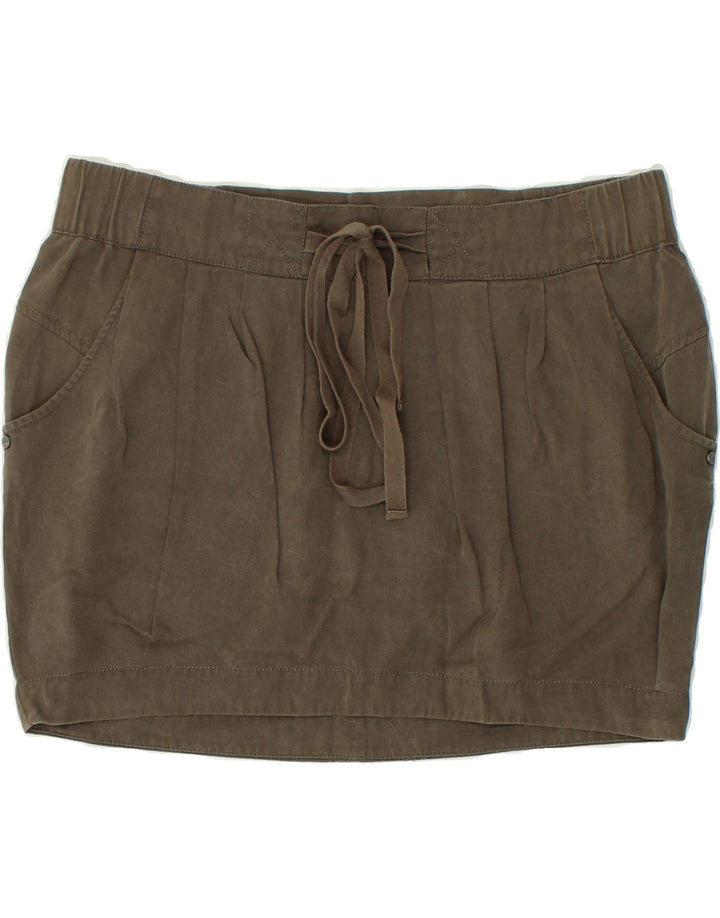 GAUDI Womens Mini Skirt IT 46 Large W34 Brown Tencel Vintage Gaudi and Second-Hand Gaudi from Messina Hembry 