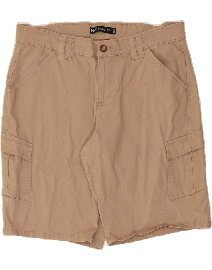 LEE Womens Mid Rise Cargo Shorts W30 Medium Beige Vintage Lee and Second-Hand Lee from Messina Hembry 