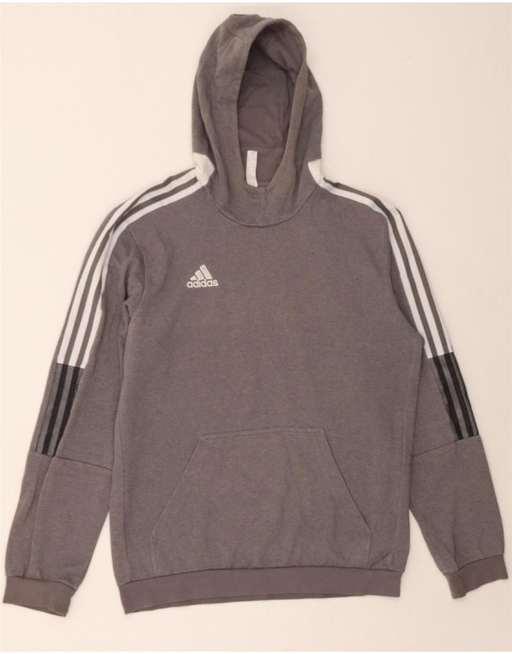 ADIDAS Mens Hoodie Jumper Medium Grey Cotton Vintage Adidas and Second-Hand Adidas from Messina Hembry 