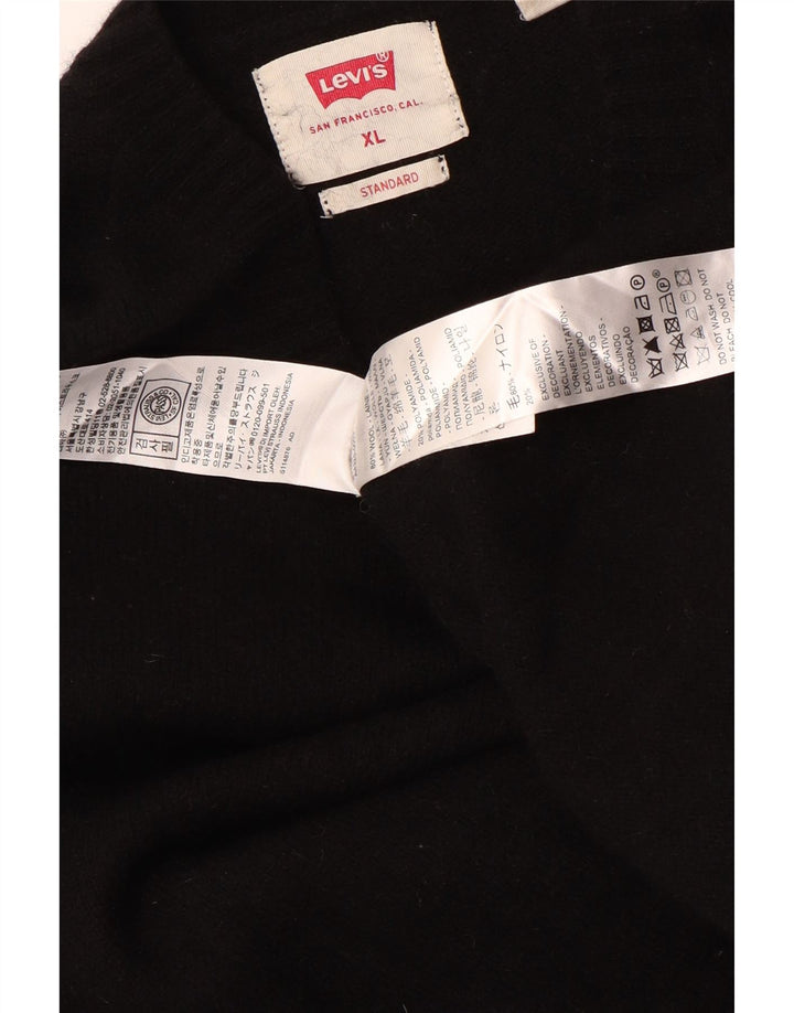 LEVI'S ženski pulover s okruglim izrezom standardnog kroja UK 18 XL crna vunena
