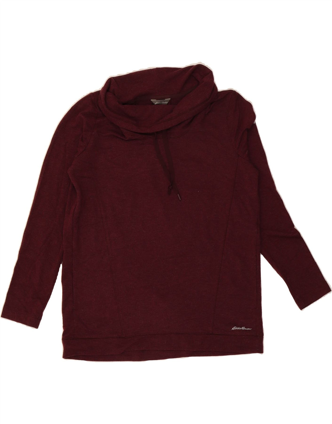 EDDIE BAUER Womens Oversized Roll Neck Sweatshirt Jumper UK 6 XS Maroon Vintage Eddie Bauer and Second-Hand Eddie Bauer from Messina Hembry 