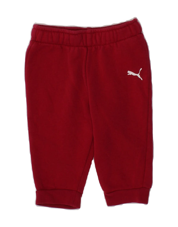 PUMA Baby Girls Joggers Tracksuit Trousers 3-6 Months  Burgundy Cotton