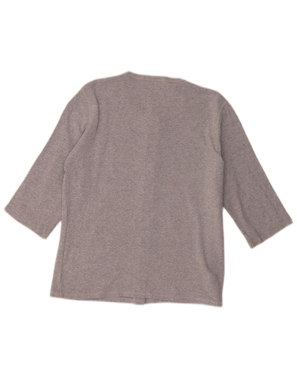 Marks & Spencer Womens 3/4 Sleeve Blouse Top UK 14 Medium Grey