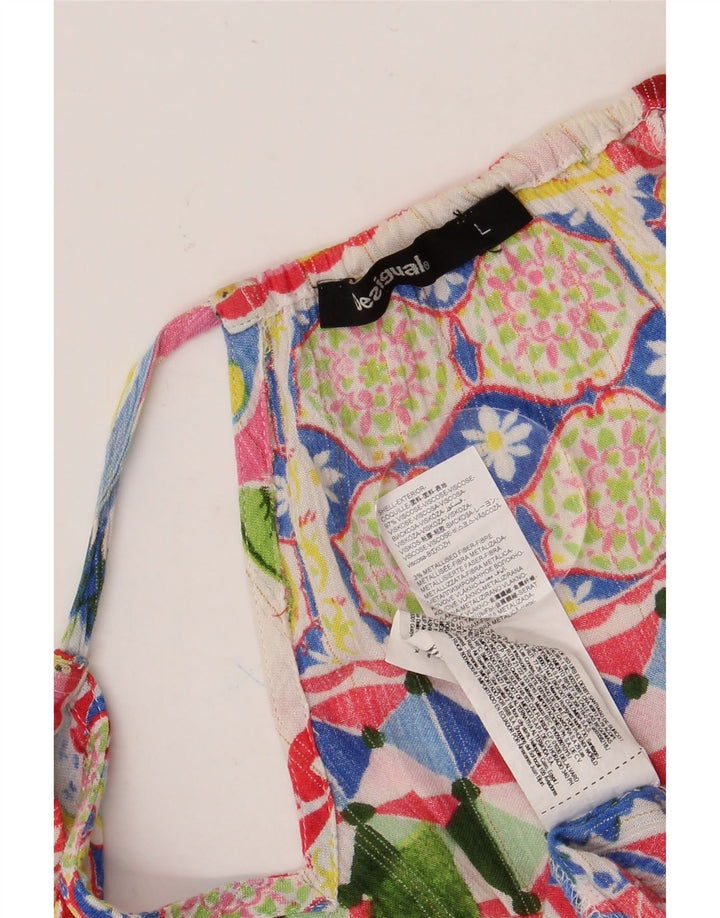 DESIGUAL gornji dio ženske prevelike bluze UK 16 Veliki raznobojni cvjetni