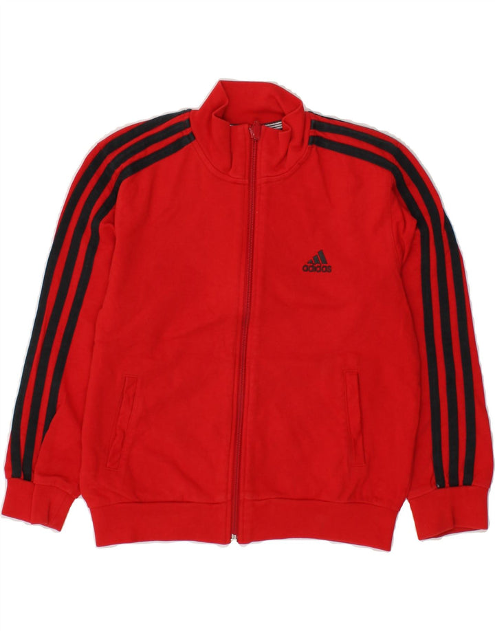 ADIDAS Boys Tracksuit Top Jacket 7-8 Years Red Polyester Vintage Adidas and Second-Hand Adidas from Messina Hembry 