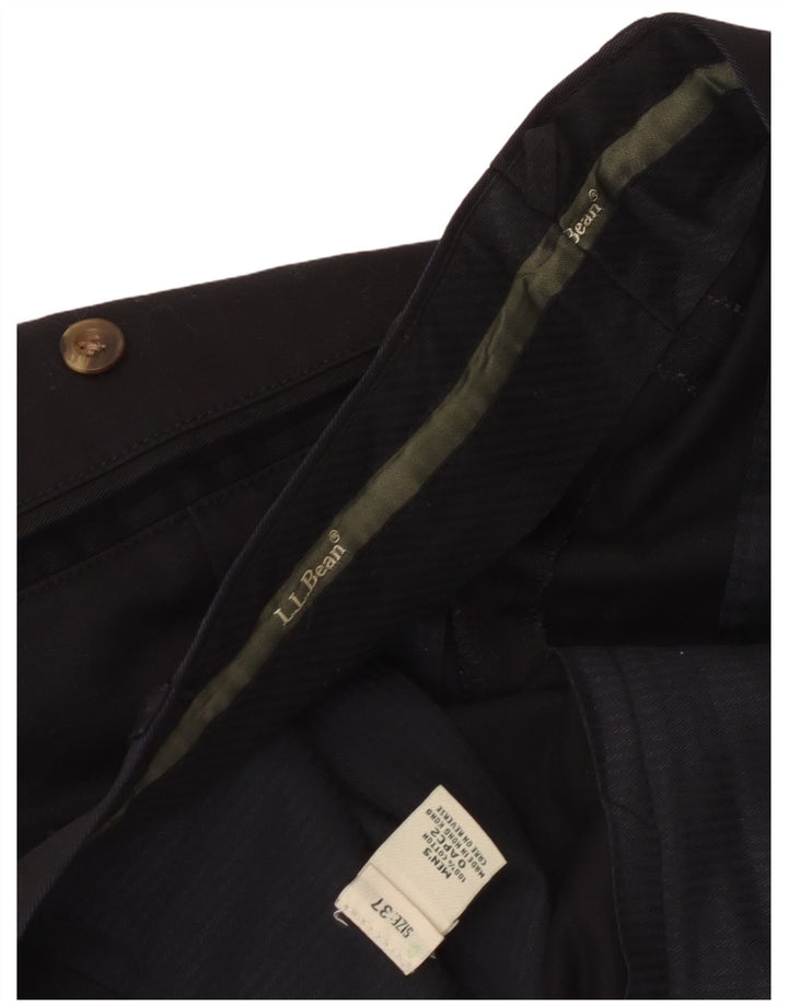 L.L.Bean muške ležerne hlače s štipaljkama W37 L32 crni pamuk