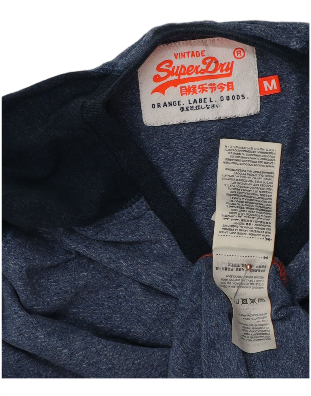 Superdry muška majica dugih rukava, pamuk srednje plave boje