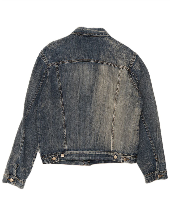 VINTAGE Mens Denim Jacket UK 38 Medium Blue Cotton
