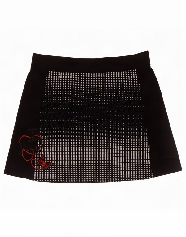 Ženska grafička mini suknja Desigual XL W34 crna geometrijska viskoza