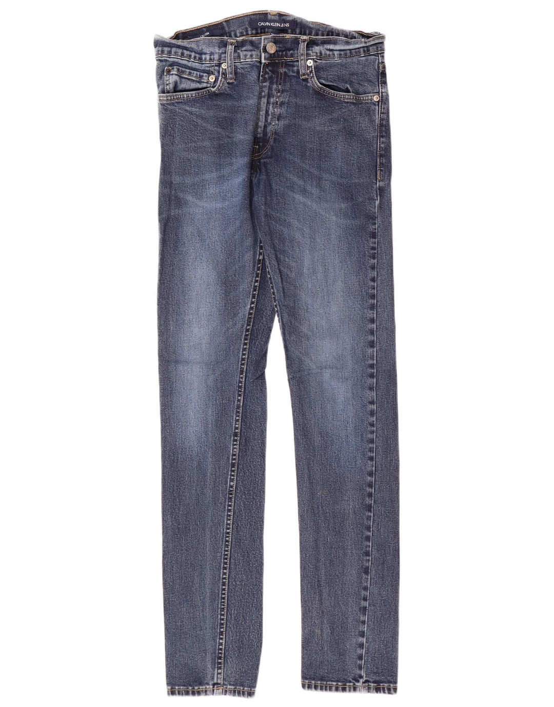 CALVIN KLEIN Muške uske traperice W30 L32 Plavi pamuk