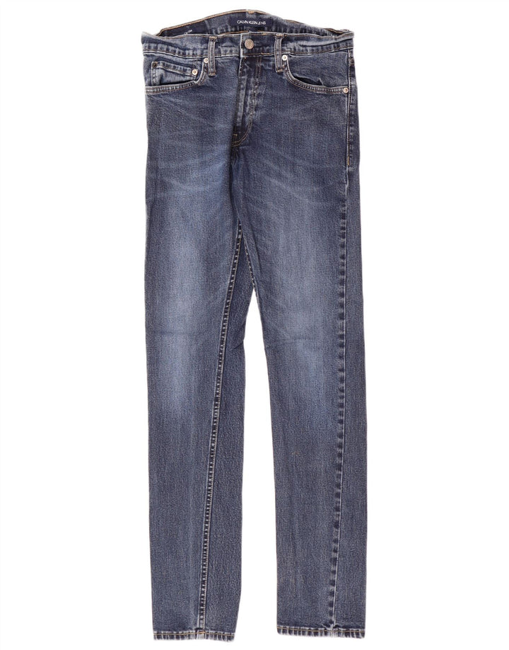 CALVIN KLEIN Muške uske traperice W30 L32 Plavi pamuk