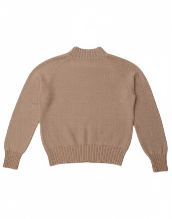 Trussardi Jeans ženski kardigan džemper UK 16 veliki bež pamuk