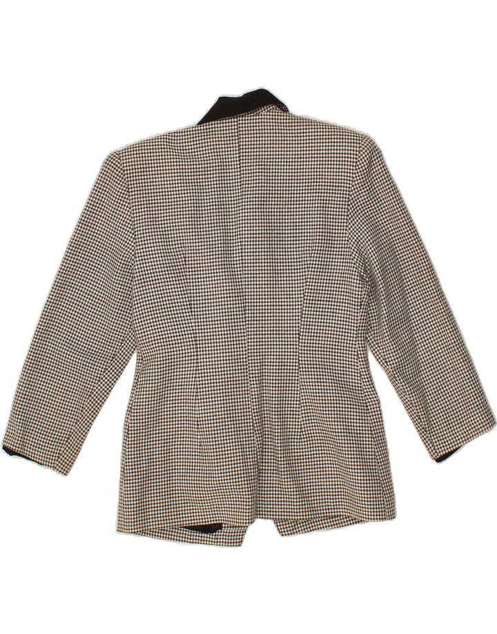 VINTAGE Womens 3/4 Sleeve Blazer Jacket UK 10 Small Black Houndstooth Vintage Vintage and Second-Hand Vintage from Messina Hembry 