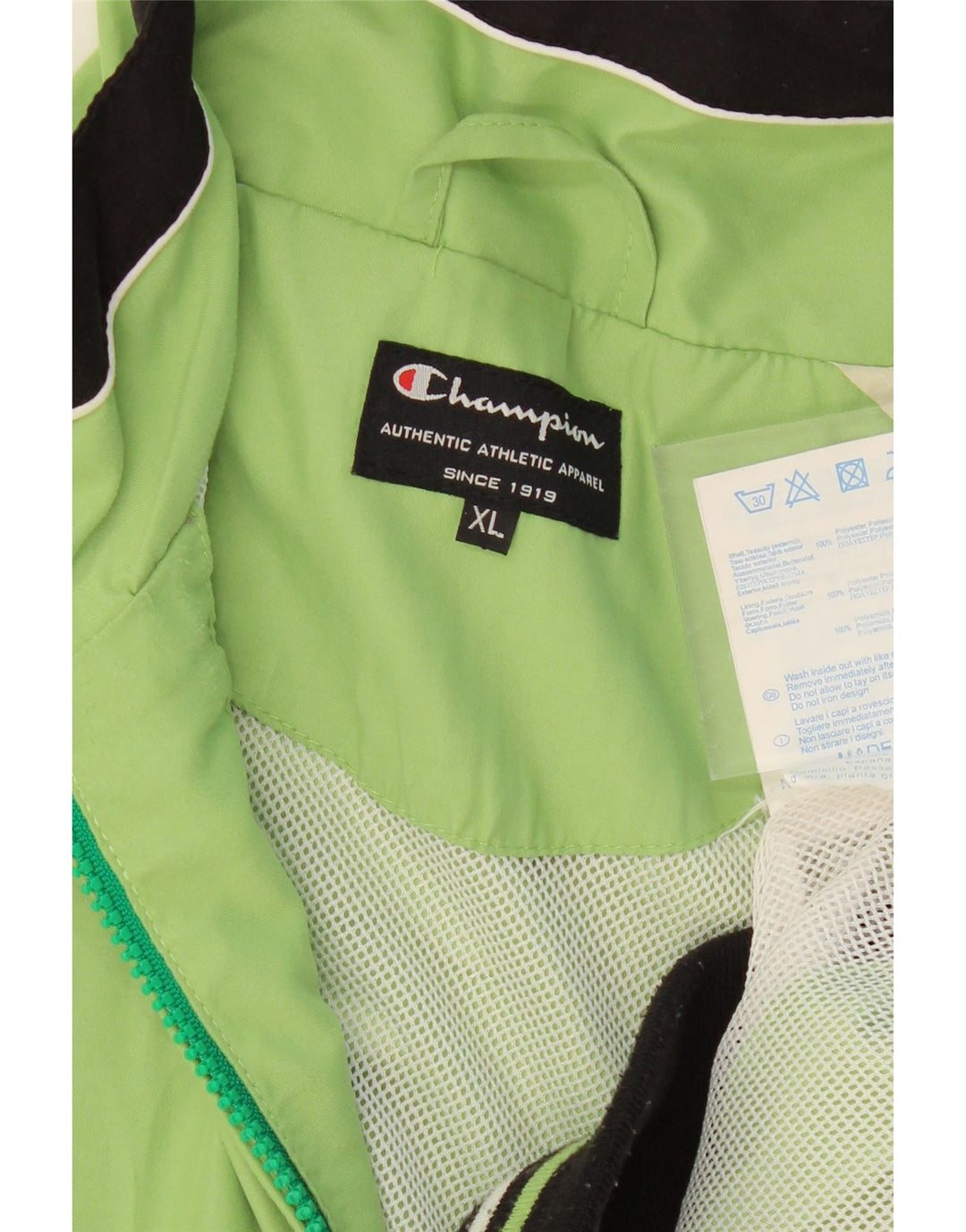 CHAMPION Mens Bomber Jacket XL Green Colourblock Polyester Vintage Champion and Second-Hand Champion from Messina Hembry 