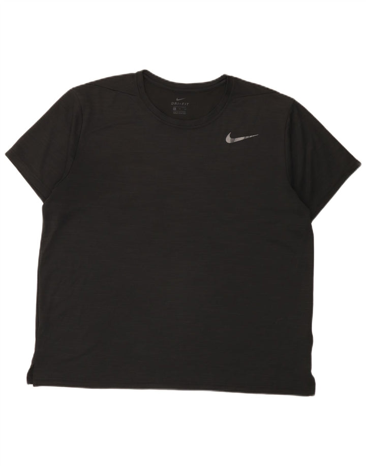 Nike Dri Fit majica kratkih rukava XL crni flekasti poliester