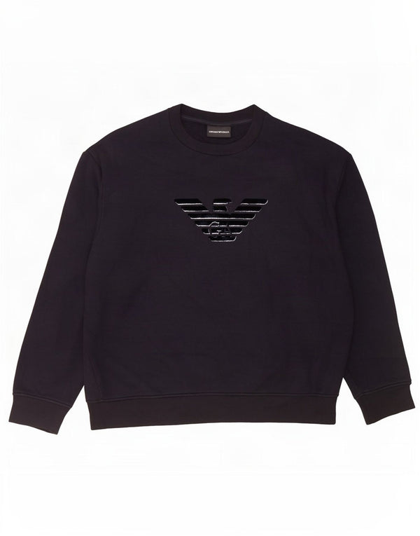 Emporio Armani ženski džemper s grafičkim motivima UK 20 2XL crni modal