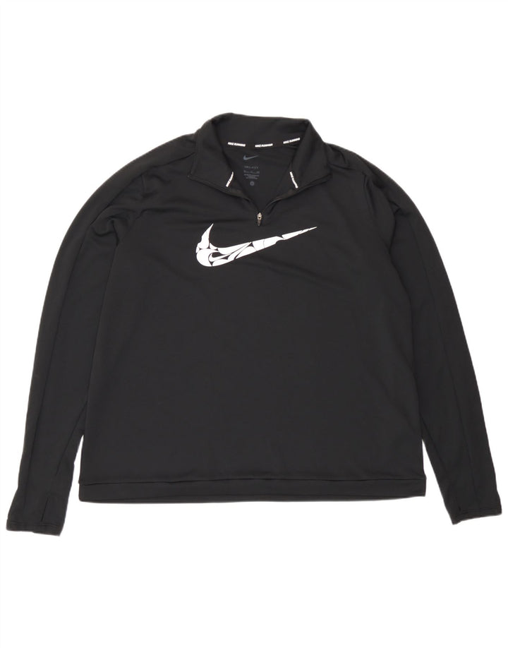 Nike Ženska trenirka Dri Fit Graphic Zip Neck Pulover Top UK 18 XL Crna