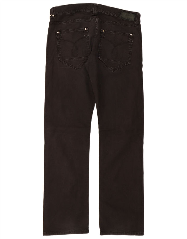 CALVIN KLEIN Muške ravne traperice W34 L33 crni pamuk