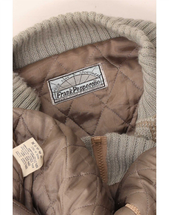 Frank Pepperone muška pletena bomber jakna UK 42 XL zelena geometrijska