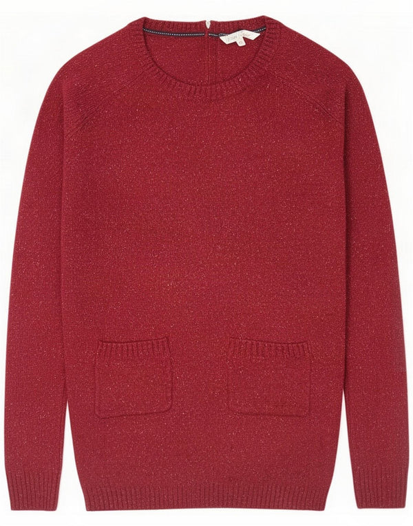 Fat Face ženski džemper s morskim izrezom UK 10 Small Burgundy Flecked