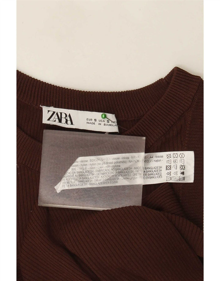 Zara ženski prsluk UK 8 Small Brown Viskoza