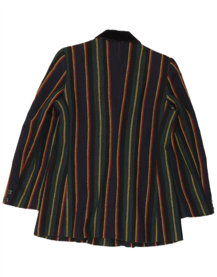 VINTAGE Ženska jakna sa 2 gumba UK 10 male raznobojne pruge